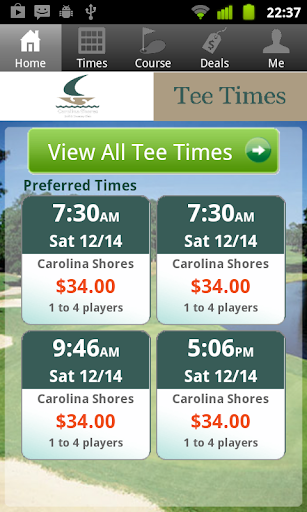 Carolina Shores Golf Tee Times