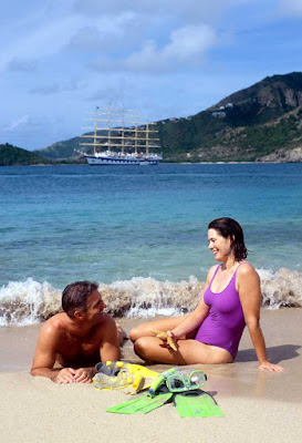 Couples will love spending quality time together on the beach during their Royal Clipper cruise.