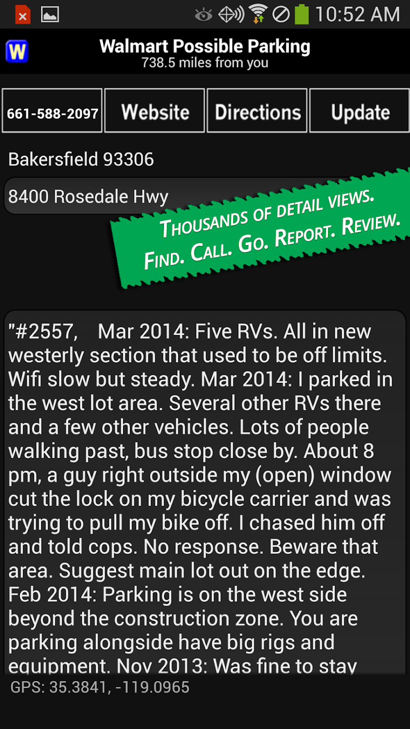 Walmart Overnight Parking Screen 2