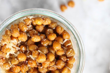 Spinach Salad with Hot Bacon Dressing and Roasted Chickpeas