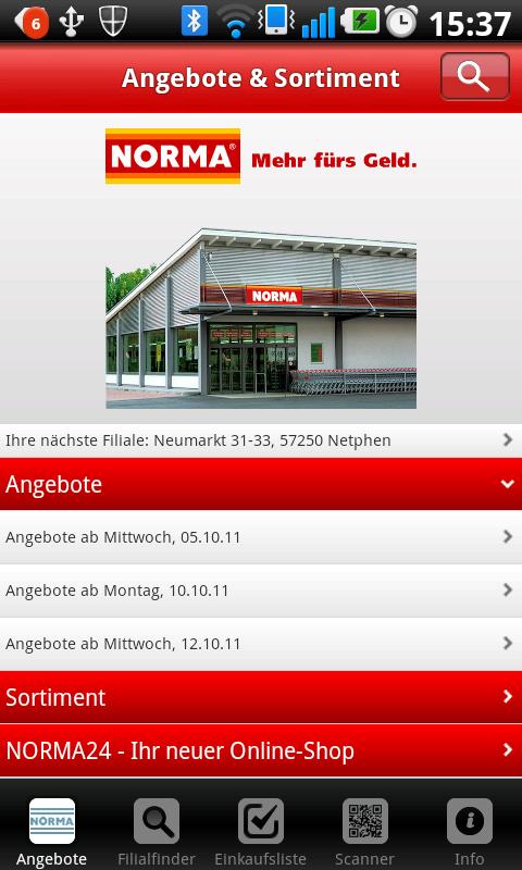 Android application NORMA screenshort