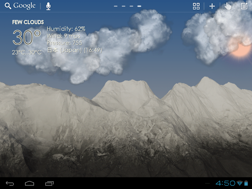 Mountain View Weather LWP Screen 3