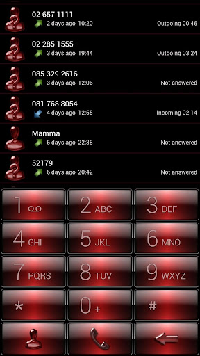 Dialer Gloss Red Dusk Theme