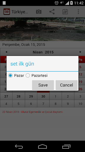 【免費生產應用App】Türkiye Takvimi 2015-APP點子