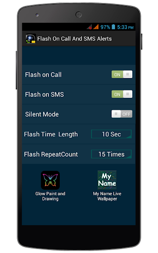 Flash On Call And SMS Alerts