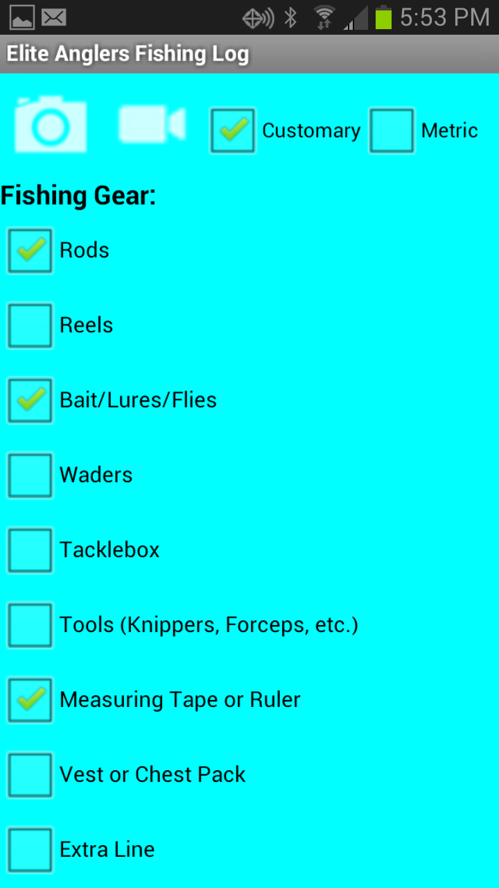 Elite Anglers Fishing Log Screen 3
