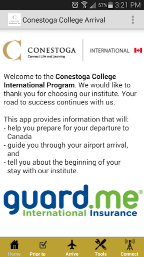 Conestoga College Arrival