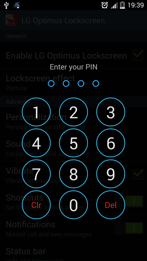 LG Optimus Lockscreen - screenshot
