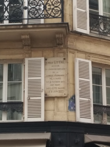 Plaque Émile Littre Paris