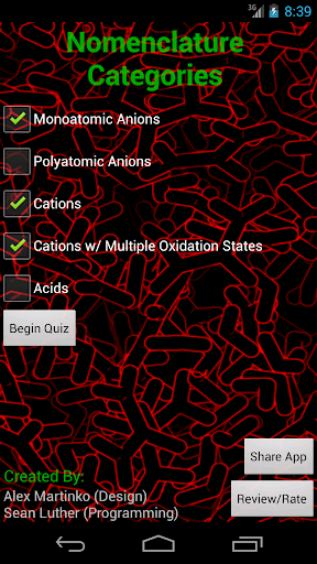 Chemistry Nomenclature Quiz