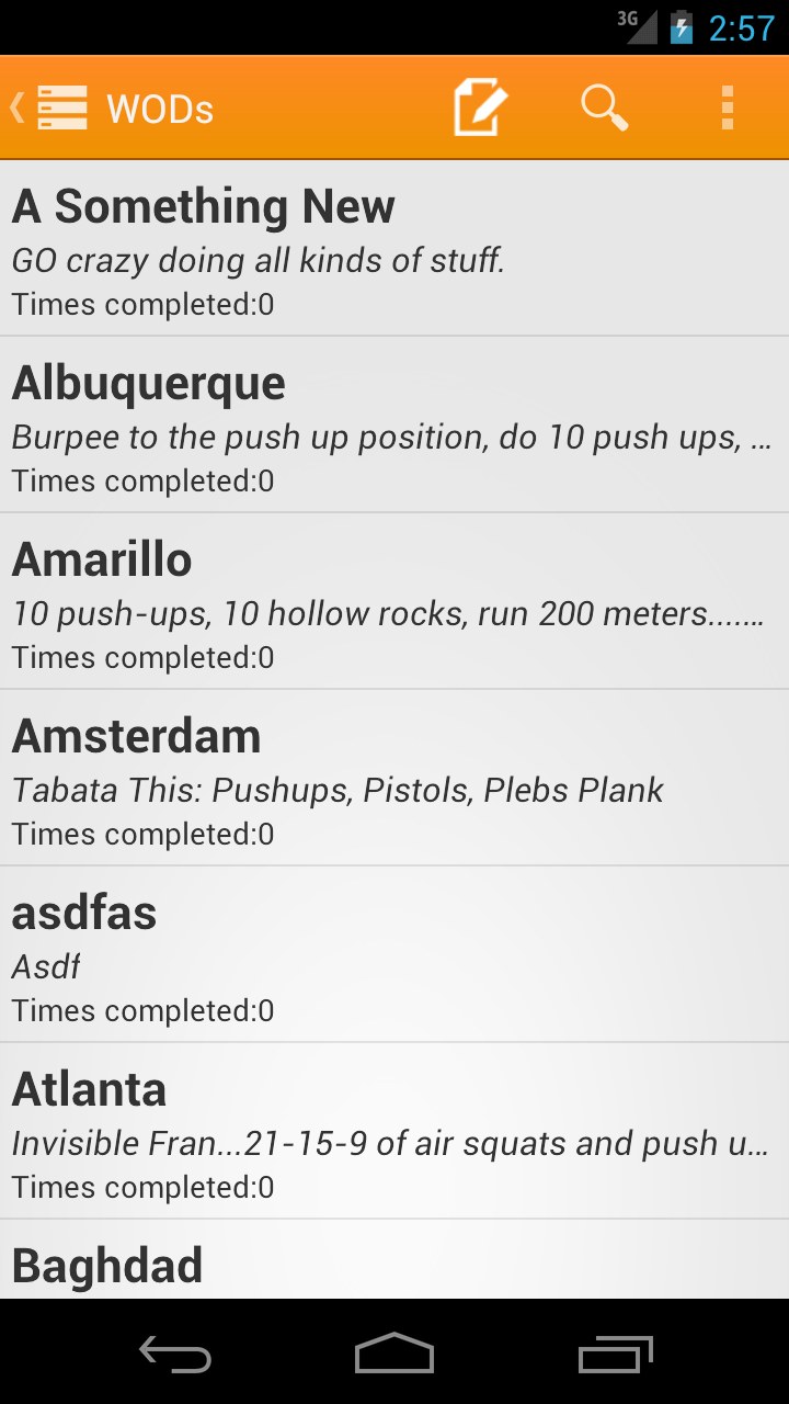 Travel WODs: Travel Workouts Screen 2