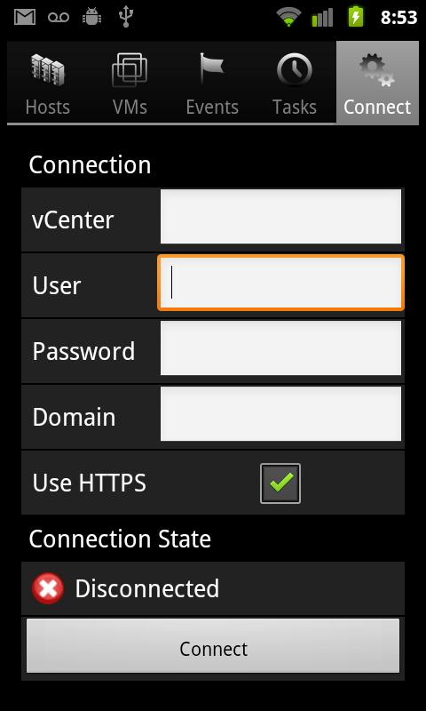 Android application iVMControl screenshort