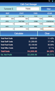 Cafe Cost Manager Screenshots 1