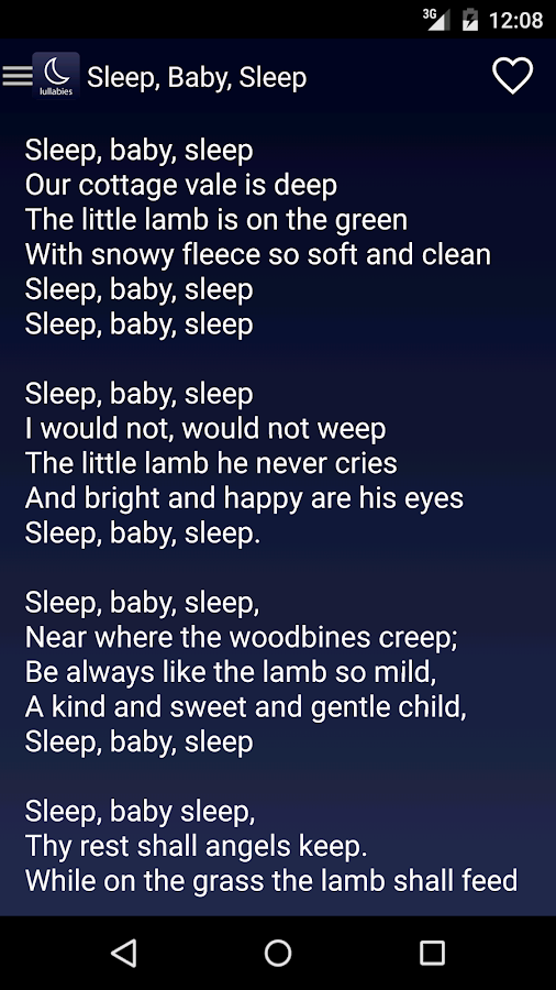 Lullaby Lyrics - Android Apps on Google Play