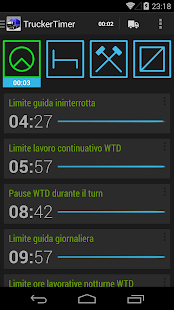 Screenshot dell'applicazione Android TruckerTimer