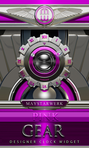 Clock Widget Pink Gear