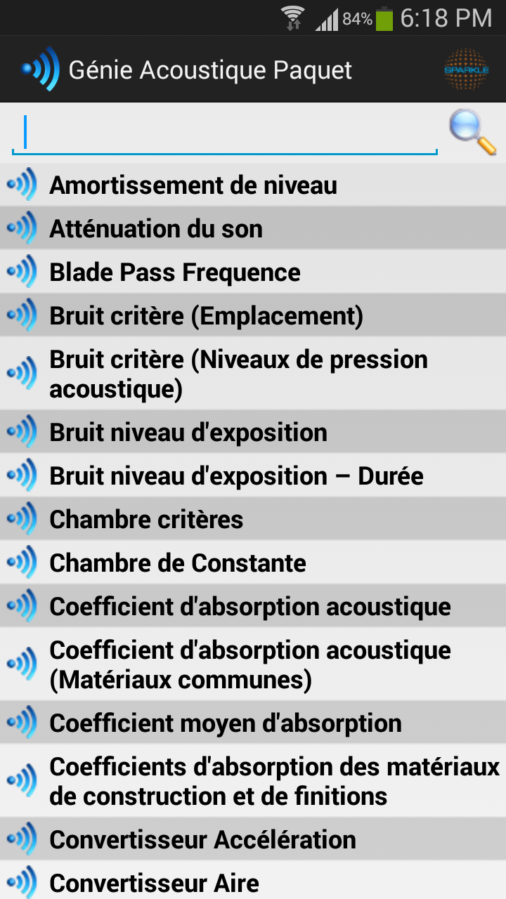 Android application Acoustics Engineering Pack screenshort