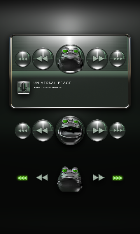 Poweramp Widget Green Frog Screen 2
