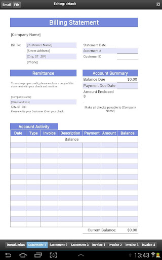 Personal Billing Statement