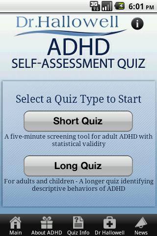 ADHD Quiz Screen 1