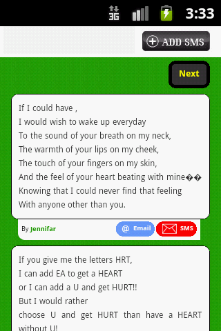 love poems - screenshot