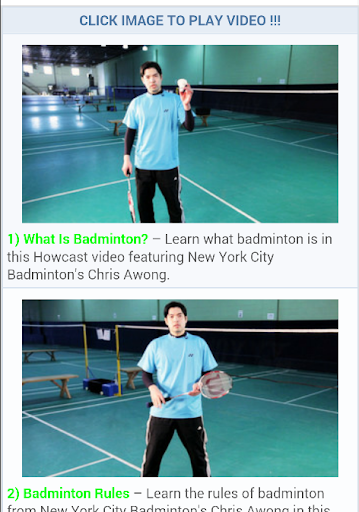 Free Badminton Lessons