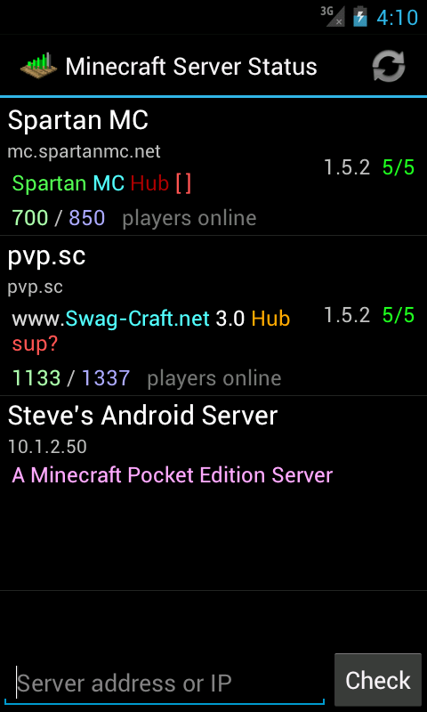 Server Status (for Minecraft) - screenshot