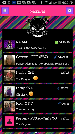 GO SMS - Luv Skulls 8