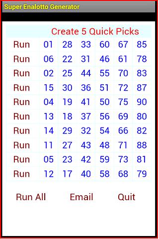 Enalotto Generator