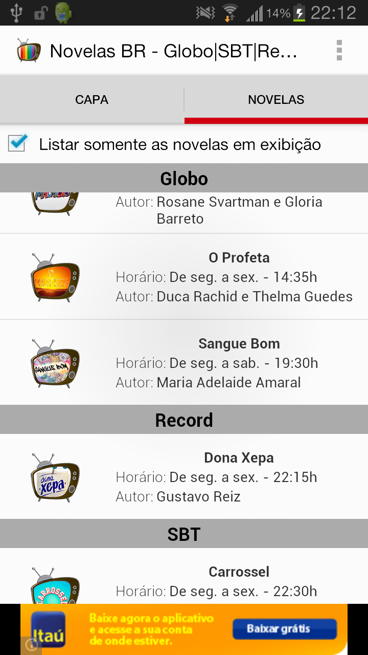 Novelas BR - Globo|SBT|Record Screen 3