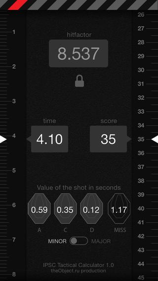 IPSC Tactical Calculator Screen 2