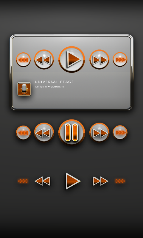 Poweramp Widget Orange Robot Screen 2