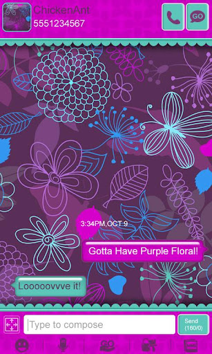 【免費個人化App】Purple Floral Theme GO SMS-APP點子