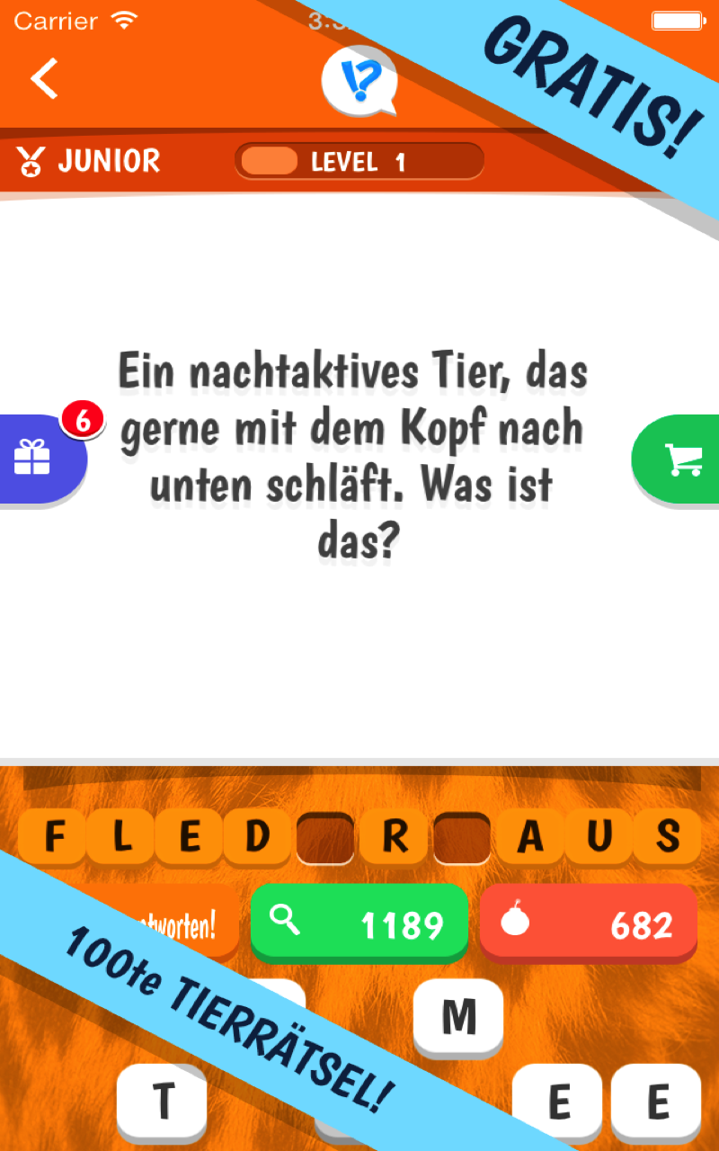 Android application Animal Riddles screenshort
