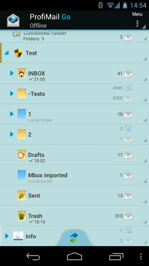 ProfiMail Go - email client - screenshot