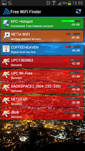 Capture d'ecran de l'application Android Free WiFi Internet Finder