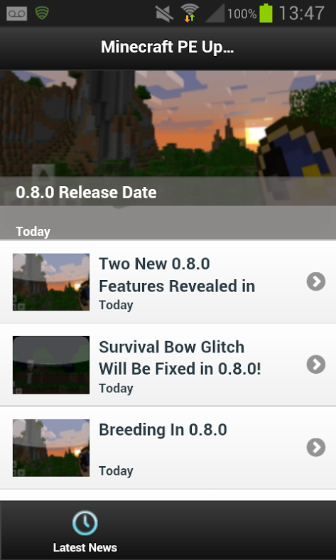 Update News - Minecraft PE Screen 2