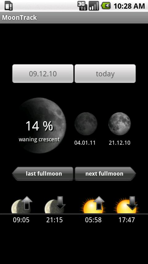 Android application MoonTrack screenshort