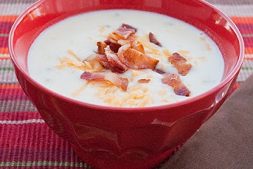 Cheesy Potato Soup in the Slow Cooker