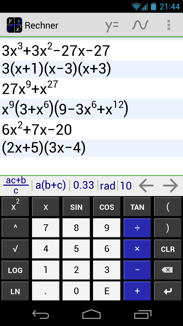 Android application MathAlly Graphing Calculator + screenshort