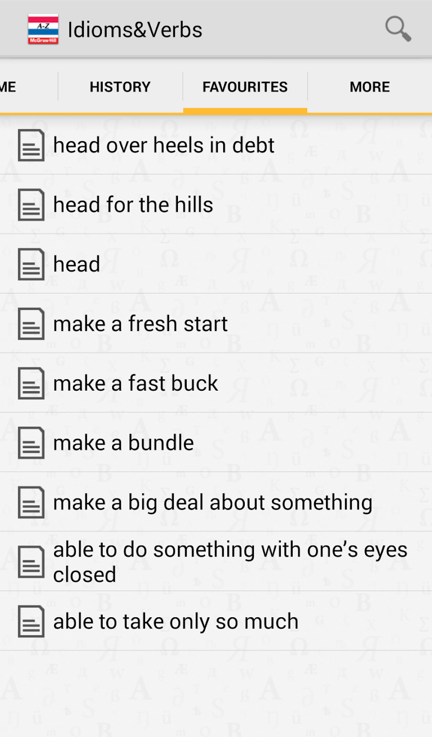 American Idioms &amp; Verbs Screen 2