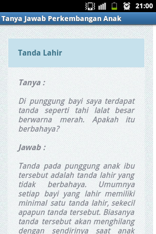 【免費書籍App】Tanya Jawab Perkembangan Anak-APP點子