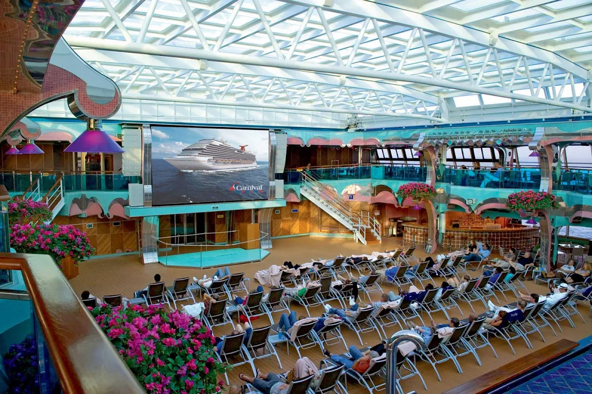 Carnival-Splendor-Seaside-Theatre - Catch Hollywood movies and special showings on the big digital screen in the poolside Seaside Theatre aboard Carnival Splendor. 