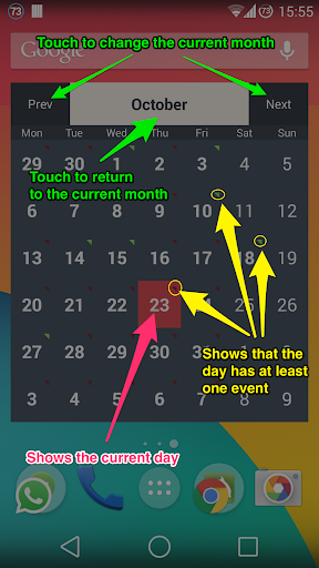 Monthly Calendar Widget