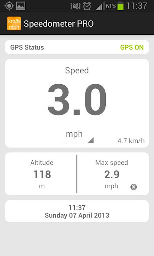 Speedometer mph kmh Simple PRO