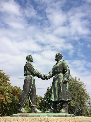 Shaking Hands Statues