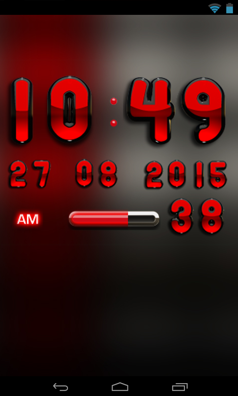 Digi Clock Black Red widget Screen 2