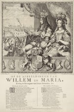 Allegorie op de kroning van Willem en Mary tot koning en koningin van Groot-Brittannië in 1689. Romeyn de Hooghe, 1689