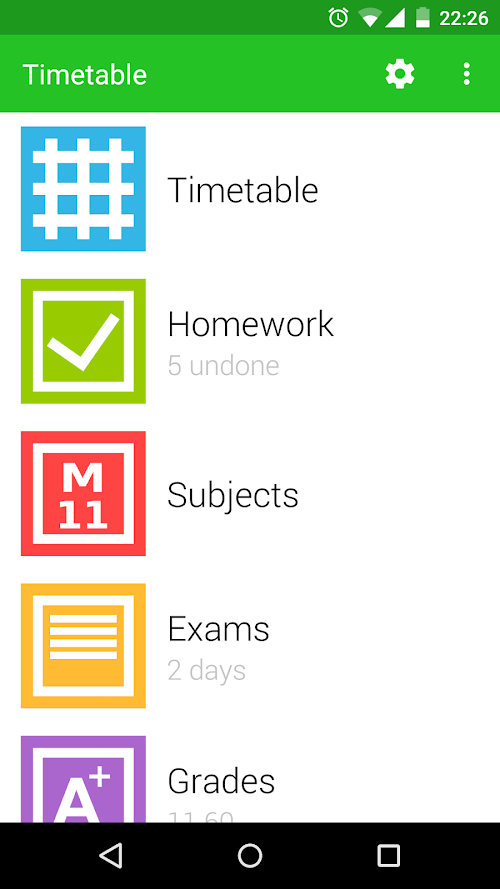 Android application Timetable screenshort