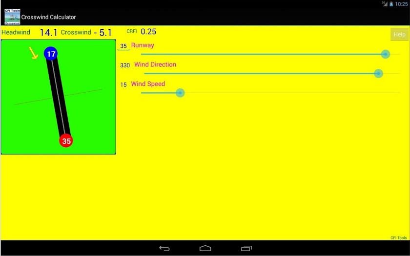 CFI Tools Crosswind Calculator Screen 3